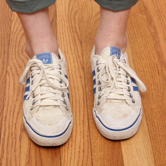 Adidas Nizza Cream and Blue Sneakers - Picture 3 of 8